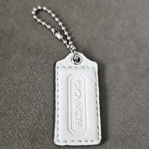 Coach White Key Holder with Embossed Design